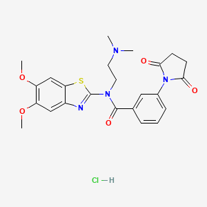N-(5,6-dimethoxybenzo[d]thiazol-2-yl)-N-(2-(dimethylamino)ethyl)-3-(2,5-dioxopyrrolidin-1-yl)benzamide hydrochloride