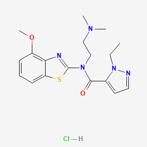 molecular formula C18H24ClN5O2S B2468394 N-(2-(dimethylamino)ethyl)-1-ethyl-N-(4-methoxybenzo[d]thiazol-2-yl)-1H-pyrazole-5-carboxamide hydrochloride CAS No. 1185086-45-6