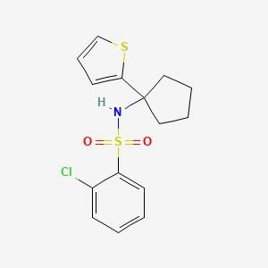 2-chloro-N-(1-(thiophen-2-yl)cyclopentyl)benzenesulfonamide