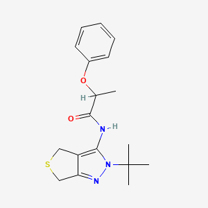 molecular formula C18H23N3O2S B2468453 N-{2-tert-butyl-2H,4H,6H-thieno[3,4-c]pyrazol-3-yl}-2-phenoxypropanamide CAS No. 450340-14-4