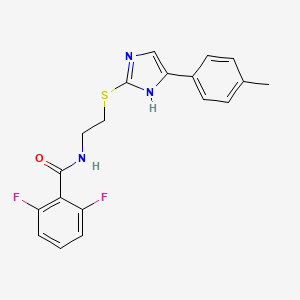 2,6-difluoro-N-(2-((5-(p-tolyl)-1H-imidazol-2-yl)thio)ethyl)benzamide