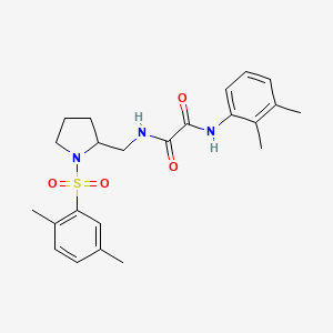 molecular formula C23H29N3O4S B2468468 N-{[1-(2,5-dimethylbenzenesulfonyl)pyrrolidin-2-yl]methyl}-N'-(2,3-dimethylphenyl)ethanediamide CAS No. 896289-87-5