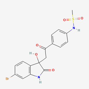 molecular formula C17H15BrN2O5S B2468469 N-(4-(2-(6-bromo-3-hydroxy-2-oxoindolin-3-yl)acetyl)phenyl)methanesulfonamide CAS No. 1808444-38-3