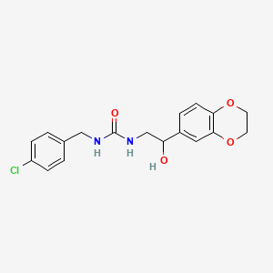 molecular formula C18H19ClN2O4 B2468481 1-[(4-chlorophenyl)methyl]-3-[2-(2,3-dihydro-1,4-benzodioxin-6-yl)-2-hydroxyethyl]urea CAS No. 1789182-26-8