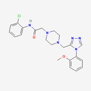 molecular formula C22H25ClN6O2 B2468499 N-(2-chlorophenyl)-2-(4-((4-(2-methoxyphenyl)-4H-1,2,4-triazol-3-yl)methyl)piperazin-1-yl)acetamide CAS No. 1396680-69-5