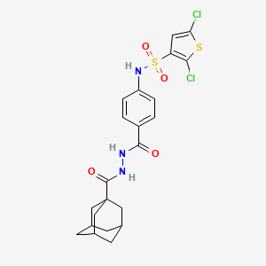 molecular formula C22H23Cl2N3O4S2 B2468517 n-(4-{[(adamantan-1-yl)formohydrazido]carbonyl}phenyl)-2,5-dichlorothiophene-3-sulfonamide CAS No. 743450-66-0