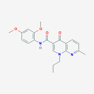 molecular formula C21H23N3O4 B2468524 N-(2,4-dimethoxyphenyl)-7-methyl-4-oxo-1-propyl-1,4-dihydro-1,8-naphthyridine-3-carboxamide CAS No. 1251705-82-4