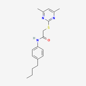 molecular formula C18H23N3OS B2468542 N-(4-butylphenyl)-2-[(4,6-dimethylpyrimidin-2-yl)sulfanyl]acetamide CAS No. 303091-27-2