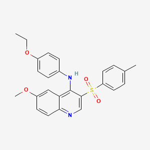 molecular formula C25H24N2O4S B2468548 N-(4-ethoxyphenyl)-6-methoxy-3-(4-methylbenzenesulfonyl)quinolin-4-amine CAS No. 895648-38-1