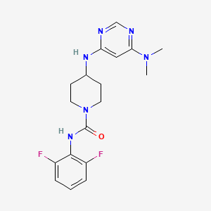 molecular formula C18H22F2N6O B2468599 N-(2,6-difluorophenyl)-4-{[6-(dimethylamino)pyrimidin-4-yl]amino}piperidine-1-carboxamide CAS No. 2415570-51-1