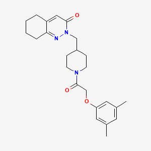 molecular formula C24H31N3O3 B2468613 2-({1-[2-(3,5-Dimethylphenoxy)acetyl]piperidin-4-yl}methyl)-2,3,5,6,7,8-hexahydrocinnolin-3-one CAS No. 2319845-42-4