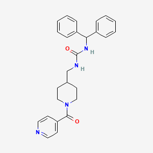 molecular formula C26H28N4O2 B2468616 1-Benzhydryl-3-((1-isonicotinoylpiperidin-4-yl)methyl)urea CAS No. 1396808-38-0