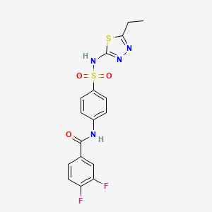 molecular formula C17H14F2N4O3S2 B2468620 N-{4-[(5-ETHYL-1,3,4-THIADIAZOL-2-YL)SULFAMOYL]PHENYL}-3,4-DIFLUOROBENZAMIDE CAS No. 303797-74-2
