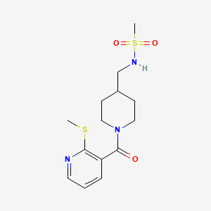 B2468658 N-((1-(2-(methylthio)nicotinoyl)piperidin-4-yl)methyl)methanesulfonamide CAS No. 1234940-05-6