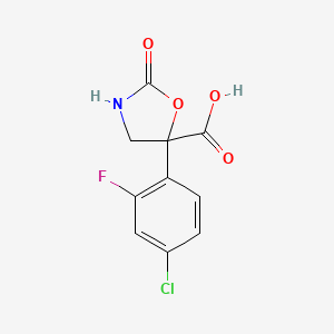 B2468660 5-(4-Chloro-2-fluorophenyl)-2-oxo-1,3-oxazolidine-5-carboxylic acid CAS No. 2248292-31-9