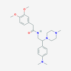 molecular formula C25H36N4O3 B2468702 2-(3,4-dimethoxyphenyl)-N-{2-[4-(dimethylamino)phenyl]-2-(4-methylpiperazin-1-yl)ethyl}acetamide CAS No. 946340-96-1
