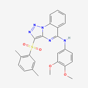 molecular formula C25H23N5O4S B2468709 N-(3,4-DIMETHOXYPHENYL)-3-(2,5-DIMETHYLBENZENESULFONYL)-[1,2,3]TRIAZOLO[1,5-A]QUINAZOLIN-5-AMINE CAS No. 899761-29-6