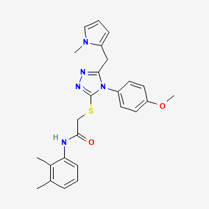 molecular formula C25H27N5O2S B2468776 N-(2,3-dimethylphenyl)-2-{[4-(4-methoxyphenyl)-5-[(1-methyl-1H-pyrrol-2-yl)methyl]-4H-1,2,4-triazol-3-yl]sulfanyl}acetamide CAS No. 847392-93-2
