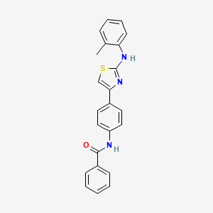 molecular formula C23H19N3OS B2468818 N-[4-[2-(2-methylanilino)-1,3-thiazol-4-yl]phenyl]benzamide CAS No. 325805-94-5