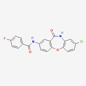 molecular formula C20H12ClFN2O3 B2468819 N-(8-chloro-11-oxo-10,11-dihydrodibenzo[b,f][1,4]oxazepin-2-yl)-4-fluorobenzamide CAS No. 921918-21-0