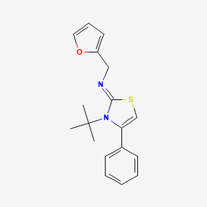 molecular formula C18H20N2OS B2468831 N-[3-(tert-butyl)-4-phenyl-1,3-thiazol-2(3H)-yliden](2-furyl)methanamine CAS No. 866010-03-9