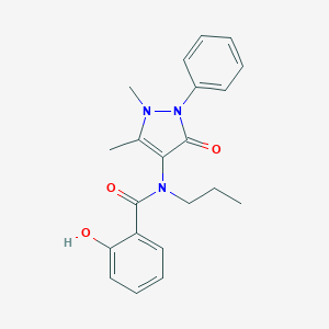 molecular formula C21H23N3O3 B246884 N-(1,5-dimethyl-3-oxo-2-phenyl-2,3-dihydro-1H-pyrazol-4-yl)-2-hydroxy-N-propylbenzamide 