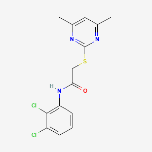 molecular formula C14H13Cl2N3OS B2468842 N-(2,3-dichlorophenyl)-2-[(4,6-dimethylpyrimidin-2-yl)sulfanyl]acetamide CAS No. 303091-21-6
