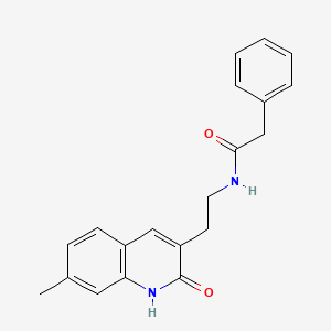 molecular formula C20H20N2O2 B2468868 N-[2-(7-methyl-2-oxo-1,2-dihydroquinolin-3-yl)ethyl]-2-phenylacetamide CAS No. 851404-37-0