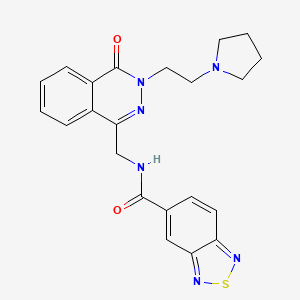 molecular formula C22H22N6O2S B2468881 N-((4-oxo-3-(2-(pyrrolidin-1-yl)ethyl)-3,4-dihydrophthalazin-1-yl)methyl)benzo[c][1,2,5]thiadiazole-5-carboxamide CAS No. 1428351-84-1