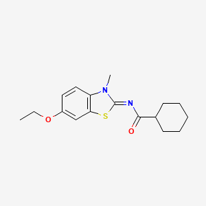 molecular formula C17H22N2O2S B2468896 N-[(2E)-6-ethoxy-3-methyl-2,3-dihydro-1,3-benzothiazol-2-ylidene]cyclohexanecarboxamide CAS No. 476295-15-5