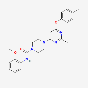 molecular formula C25H29N5O3 B2468919 N-(2-methoxy-5-methylphenyl)-4-[2-methyl-6-(4-methylphenoxy)pyrimidin-4-yl]piperazine-1-carboxamide CAS No. 946372-93-6