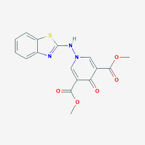 molecular formula C16H13N3O5S B246895 Dimethyl 1-(1,3-benzothiazol-2-ylamino)-4-oxo-1,4-dihydro-3,5-pyridinedicarboxylate 