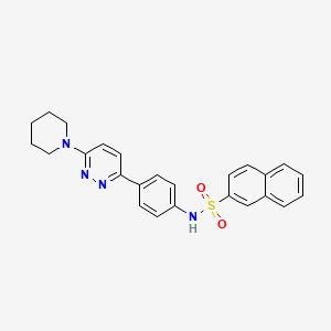 molecular formula C25H24N4O2S B2468958 N-(4-(6-(piperidin-1-yl)pyridazin-3-yl)phenyl)naphthalene-2-sulfonamide CAS No. 898422-20-3