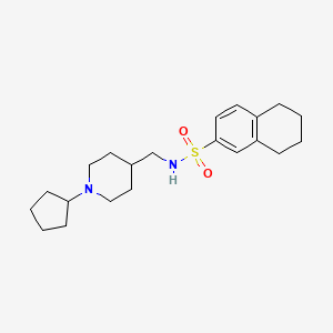 molecular formula C21H32N2O2S B2468961 N-[(1-cyclopentylpiperidin-4-yl)methyl]-5,6,7,8-tetrahydronaphthalene-2-sulfonamide CAS No. 953209-44-4