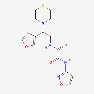 molecular formula C15H18N4O4S B2468966 N1-(2-(furan-3-yl)-2-thiomorpholinoethyl)-N2-(isoxazol-3-yl)oxalamide CAS No. 2034343-74-1