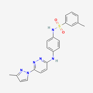 3-methyl-N-(4-((6-(3-methyl-1H-pyrazol-1-yl)pyridazin-3-yl)amino)phenyl)benzenesulfonamide