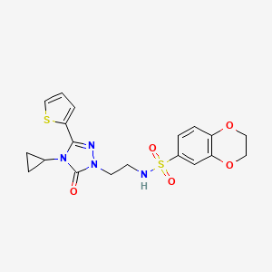 N-(2-(4-cyclopropyl-5-oxo-3-(thiophen-2-yl)-4,5-dihydro-1H-1,2,4-triazol-1-yl)ethyl)-2,3-dihydrobenzo[b][1,4]dioxine-6-sulfonamide