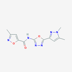 N-(5-(1,5-dimethyl-1H-pyrazol-3-yl)-1,3,4-oxadiazol-2-yl)-3-methylisoxazole-5-carboxamide
