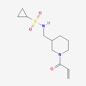 molecular formula C12H20N2O3S B2468987 N-{[1-(prop-2-enoyl)piperidin-3-yl]methyl}cyclopropanesulfonamide CAS No. 2094512-14-6