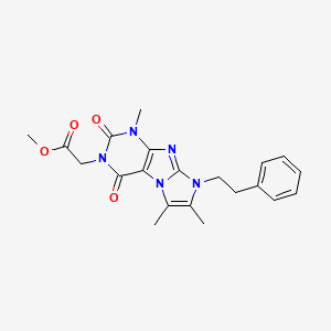 methyl 2-(1,6,7-trimethyl-2,4-dioxo-8-phenethyl-1H-imidazo[2,1-f]purin-3(2H,4H,8H)-yl)acetate