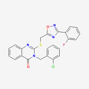 3-(2-chlorobenzyl)-2-(((3-(2-fluorophenyl)-1,2,4-oxadiazol-5-yl)methyl)thio)quinazolin-4(3H)-one