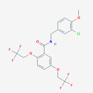 N-[(3-chloro-4-methoxyphenyl)methyl]-2,5-bis(2,2,2-trifluoroethoxy)benzamide