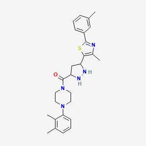 [4-(2,3-Dimethylphenyl)piperazin-1-yl]-[5-[4-methyl-2-(3-methylphenyl)-1,3-thiazol-5-yl]pyrazolidin-3-yl]methanone