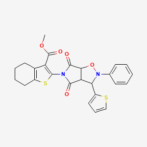 methyl 2-(4,6-dioxo-2-phenyl-3-(thiophen-2-yl)tetrahydro-2H-pyrrolo[3,4-d]isoxazol-5(3H)-yl)-4,5,6,7-tetrahydrobenzo[b]thiophene-3-carboxylate