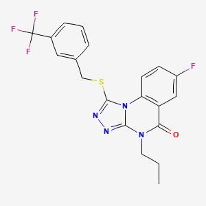 7-fluoro-4-propyl-1-((3-(trifluoromethyl)benzyl)thio)-[1,2,4]triazolo[4,3-a]quinazolin-5(4H)-one