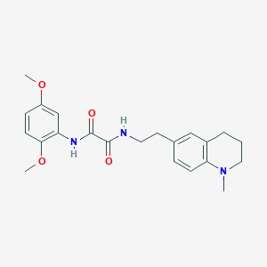 molecular formula C22H27N3O4 B2469013 N'-(2,5-dimethoxyphenyl)-N-[2-(1-methyl-1,2,3,4-tetrahydroquinolin-6-yl)ethyl]ethanediamide CAS No. 946209-11-6