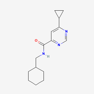 molecular formula C15H21N3O B2469014 N-(Cyclohexylmethyl)-6-cyclopropylpyrimidine-4-carboxamide CAS No. 2415470-85-6