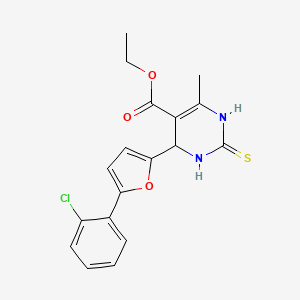 molecular formula C18H17ClN2O3S B2469017 ethyl 4-[5-(2-chlorophenyl)furan-2-yl]-6-methyl-2-sulfanylidene-1,2,3,4-tetrahydropyrimidine-5-carboxylate CAS No. 403846-94-6