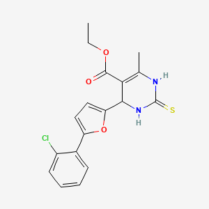 ethyl 4-[5-(2-chlorophenyl)furan-2-yl]-6-methyl-2-sulfanylidene-3,4-dihydro-1H-pyrimidine-5-carboxylate