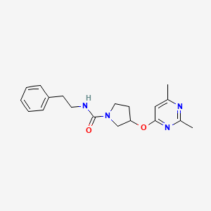 molecular formula C19H24N4O2 B2469020 3-[(2,6-dimethylpyrimidin-4-yl)oxy]-N-(2-phenylethyl)pyrrolidine-1-carboxamide CAS No. 2097932-27-7